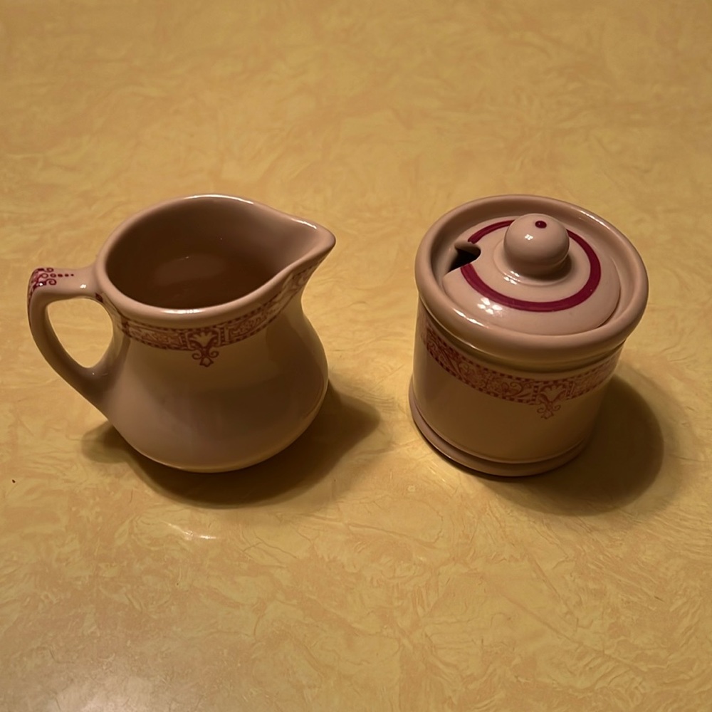 EUC vintage inca ware shenango china creamer & sugar set honey pot great cond!